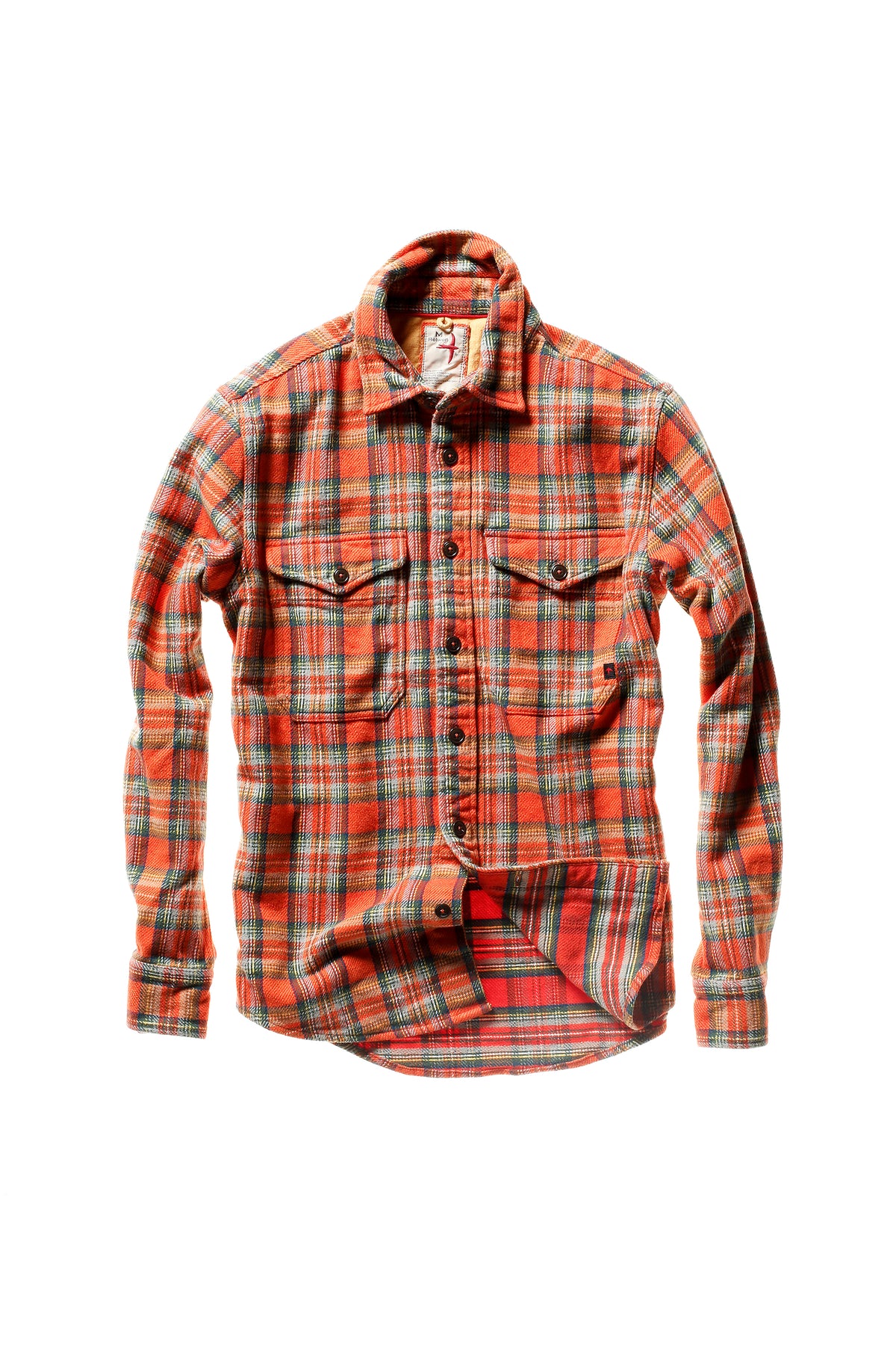 Relwen Orange Multi Plaid Tartan Cotton Flannel Shirt – WITTMORE