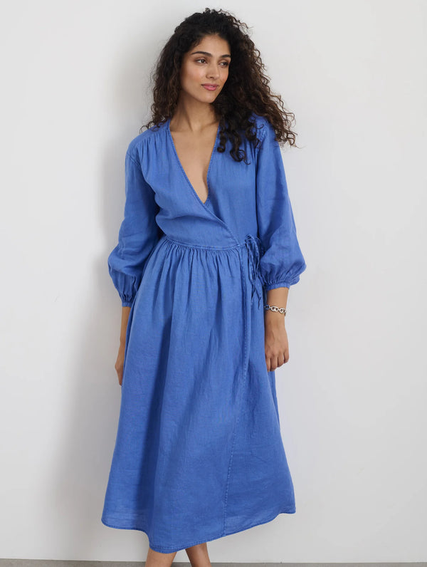 Lauren Wrap Dress in Linen Ultramarine / LG | Alex Mill Lauren Wrap Dress in Linen Ultramarine / LG | Alex Mill